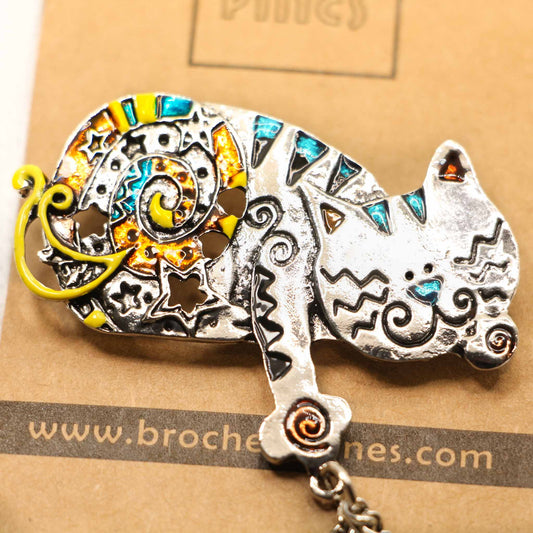 Broche Gato con colgantes - Animales