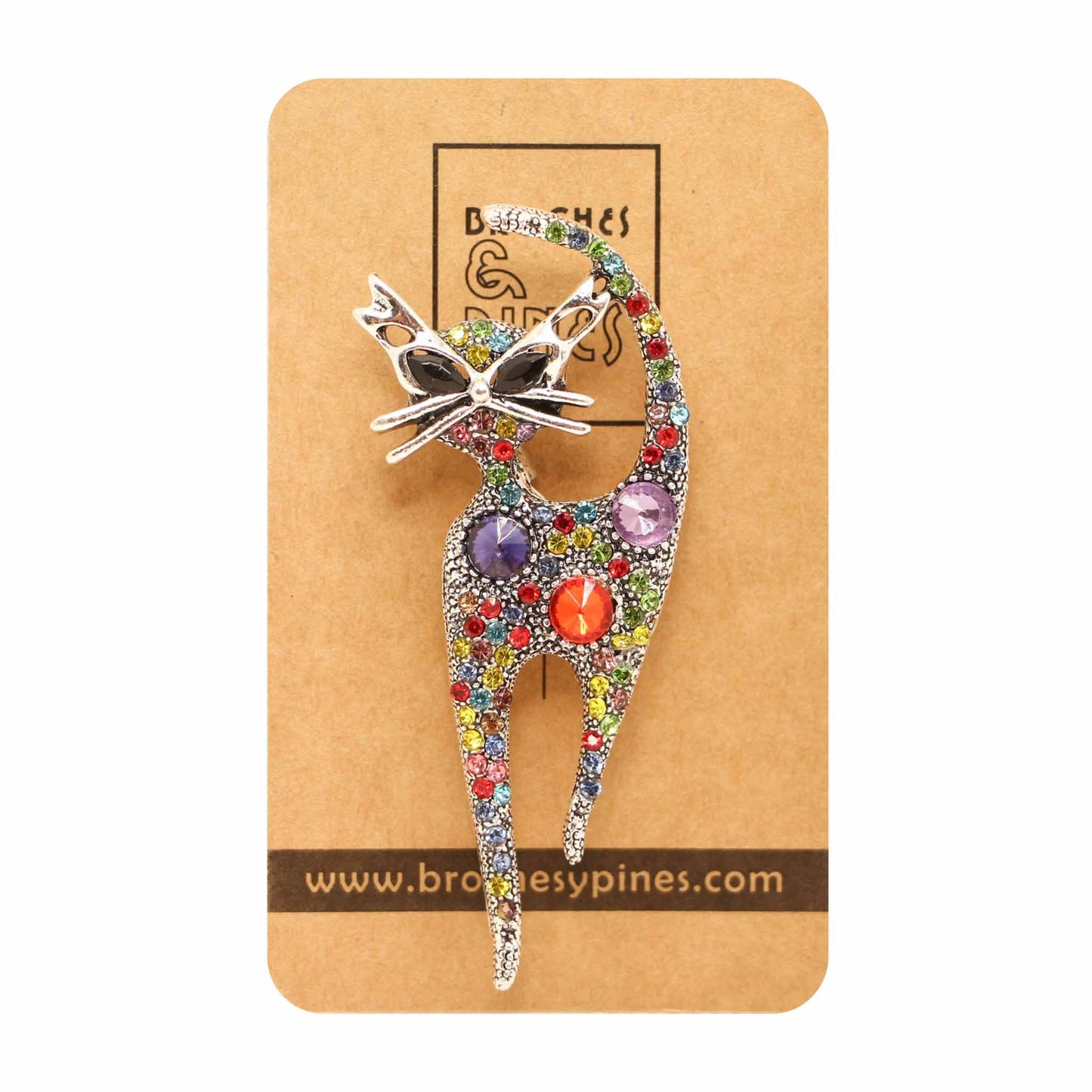 Broche Gato con brillantes - Animales