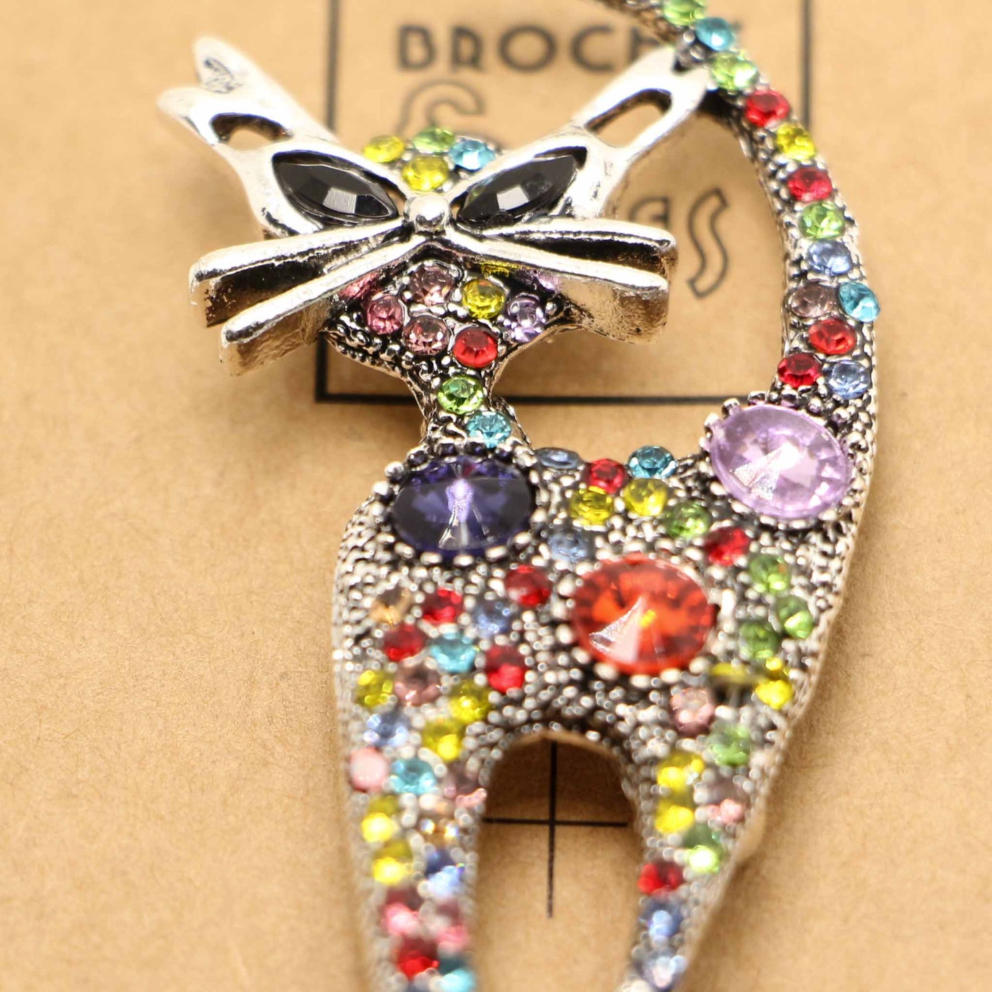 Broche Gato con brillantes - Animales