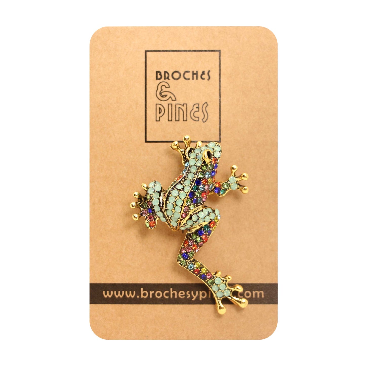 Broche Rana con brillantes - Animales