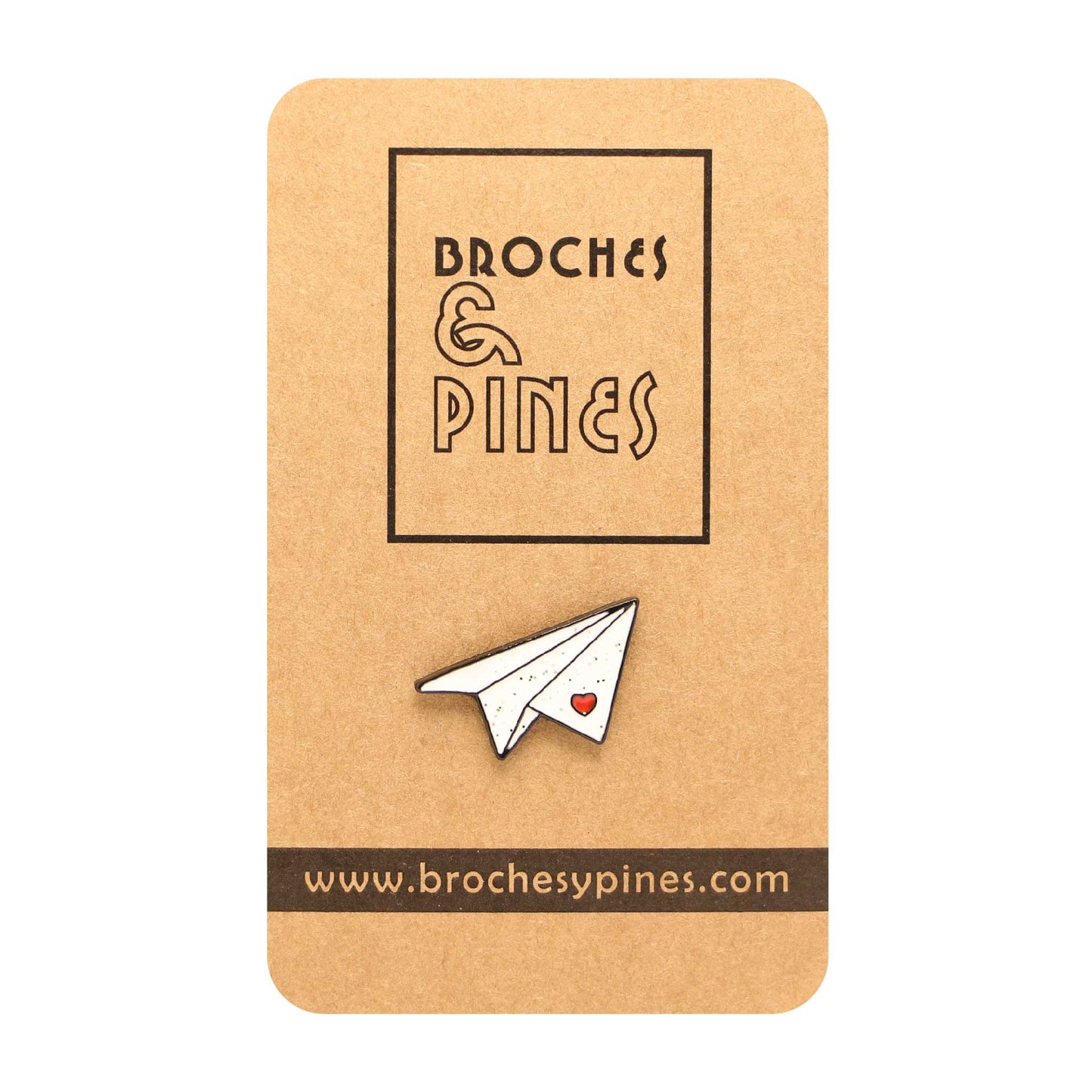 Pin - Avión de Papel - Corazón Rojo - Brillante - Otros
