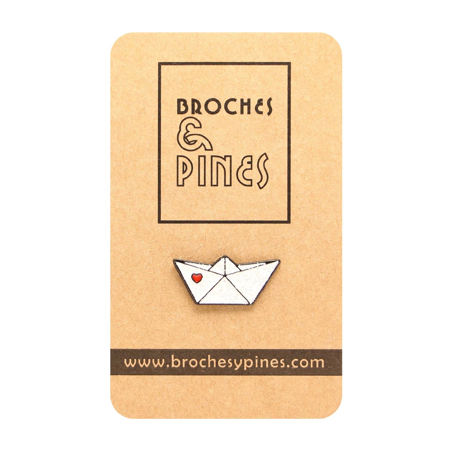 Pin Barco de Papel - Corazón Rojo - Otros
