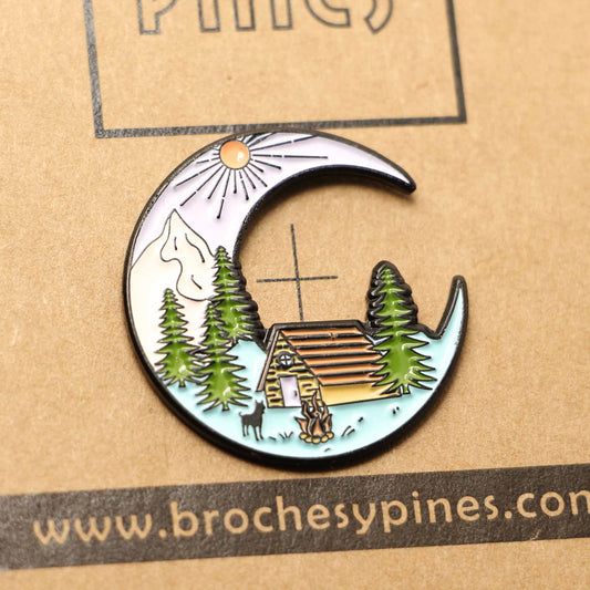 Pin Luna - Fogata en el campo - Atardecer - Vida al Aire Libre