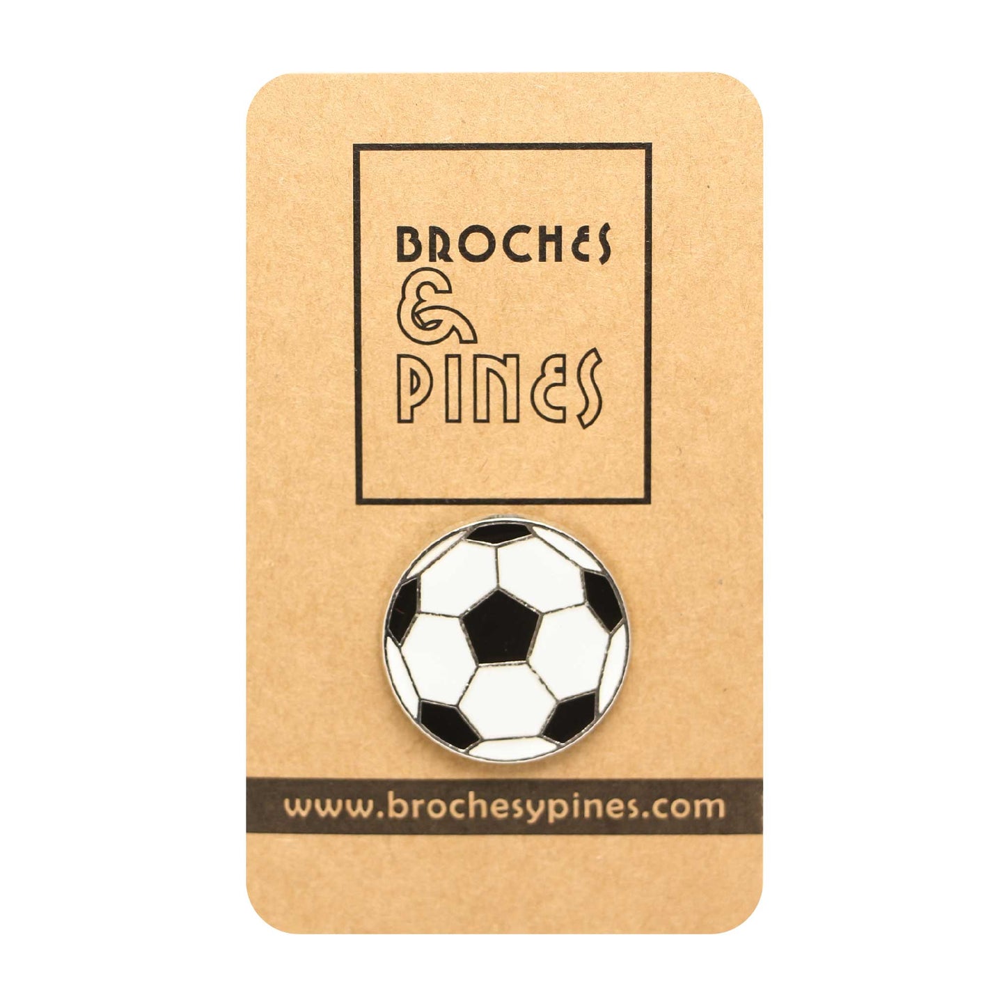 Pin Pelota de Fútbol - Blanco y Negro - Old School - Deportes