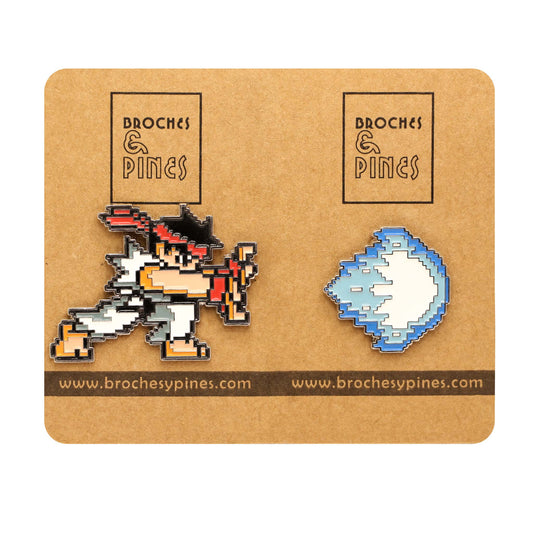 Pin 2 piezas RYU - Street Fighter - Videojuegos