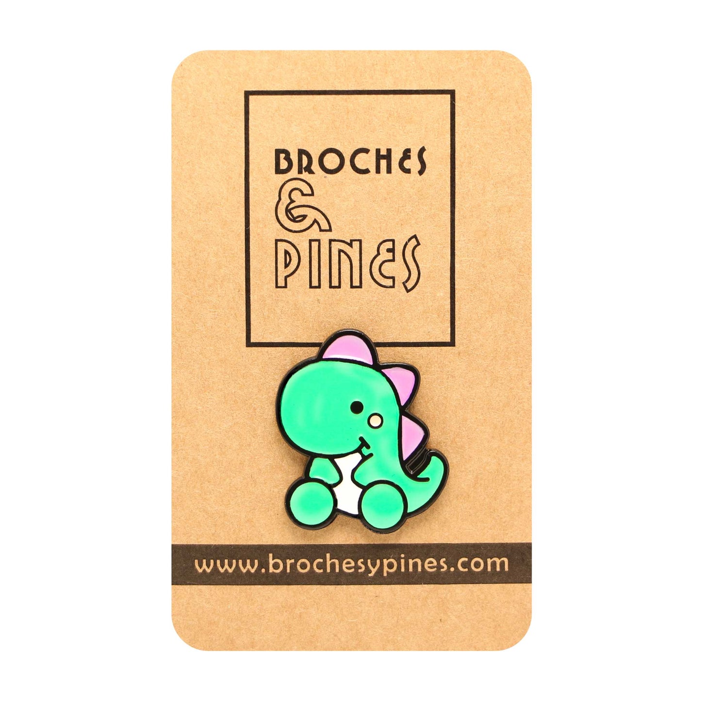 Pin Dinosaurio -Verde y Lila -Animales