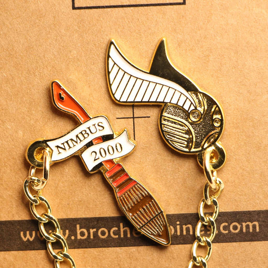 Pin doble "Nimbus 2000 y Snitch Dorada" - Harry Potter